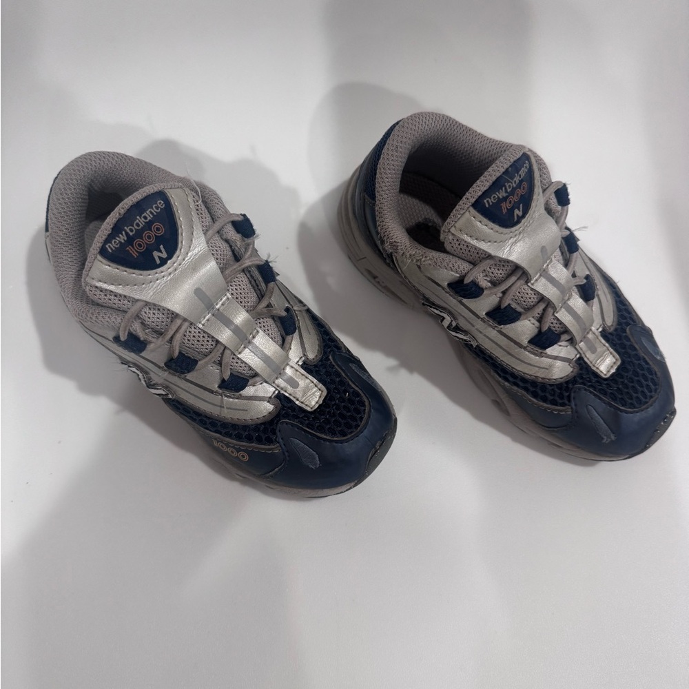 New Balance Kids Navy and Silver 1000 Sneakers
